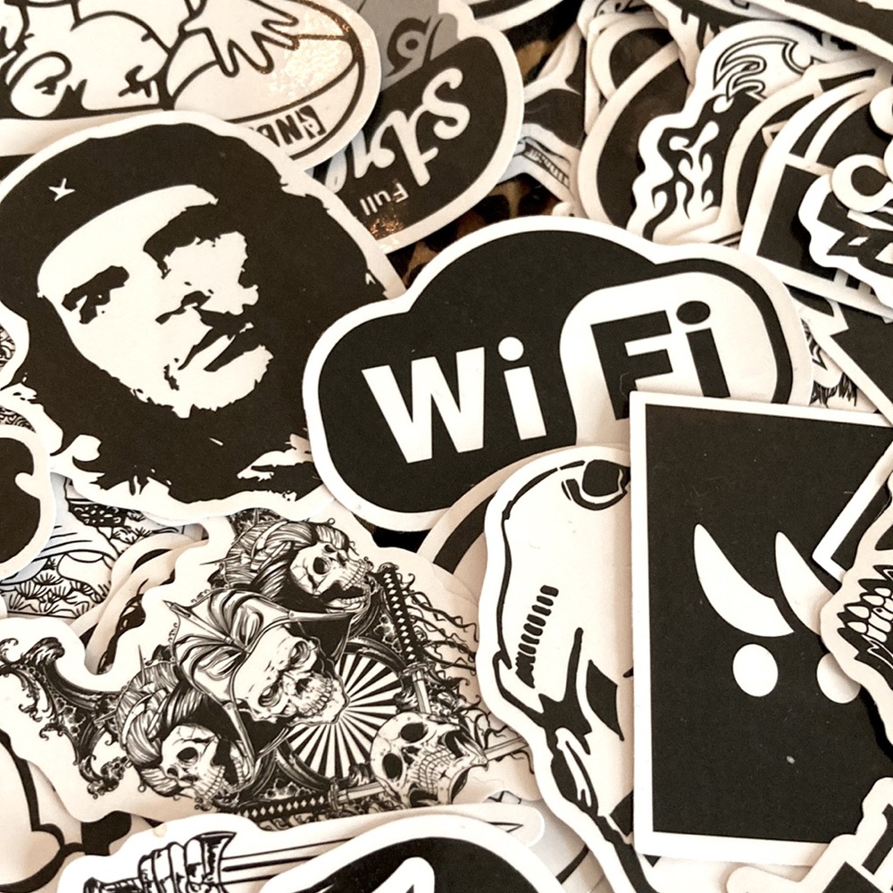 Black and White Edgy Punk Emo Goth VSCO Scene Stickerbomb Sticker Random Pack 10